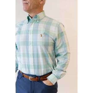 NEW SOUTHERN CASANOVA men's plaid button down shirt in green